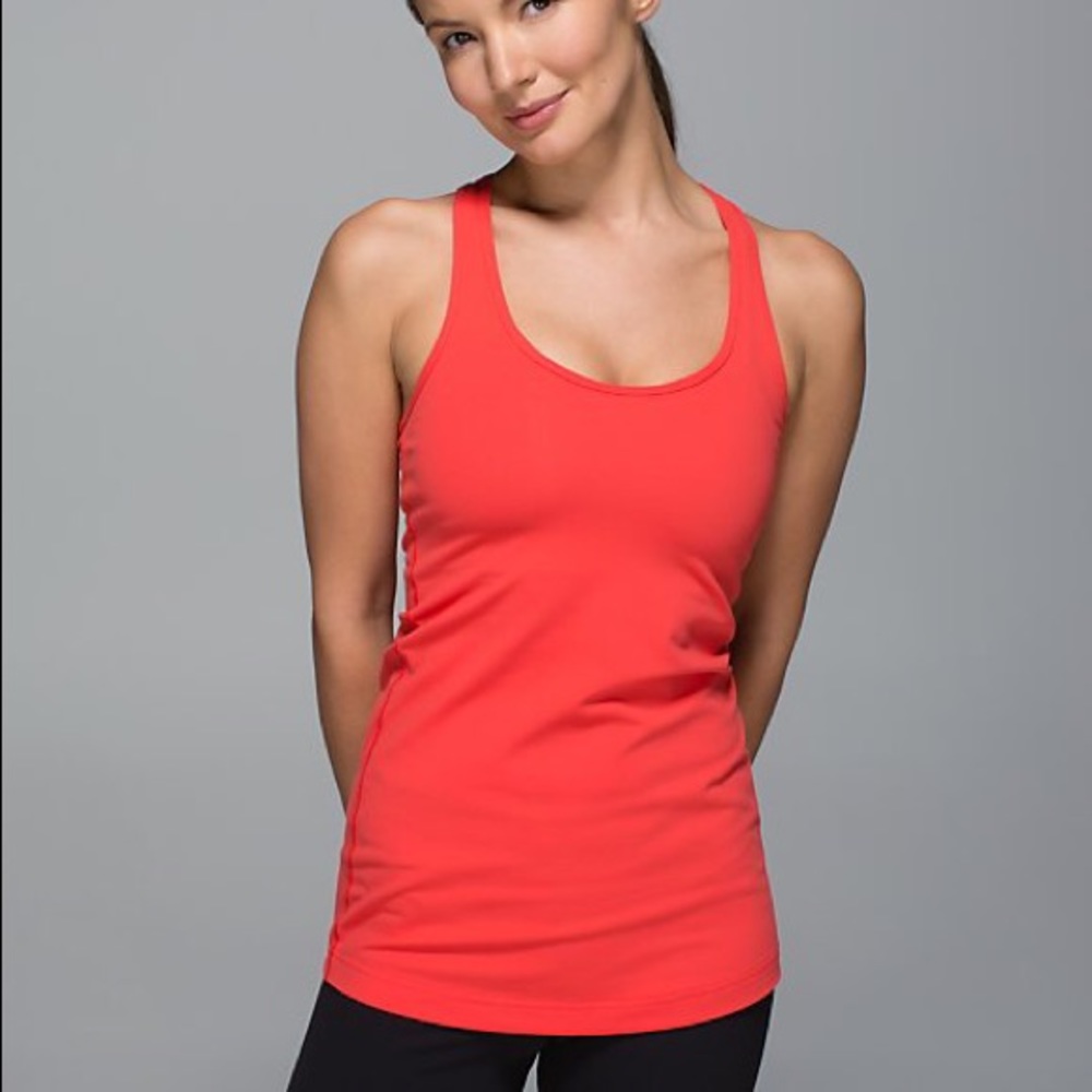Lululemon Bright Coral Red Cool Racerback Tank